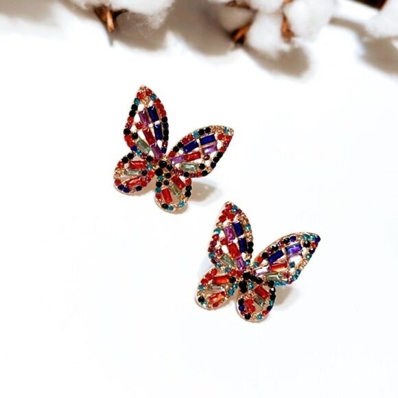 Anthropologie Multicolor Butterfly Earrings - Picture 4 of 6